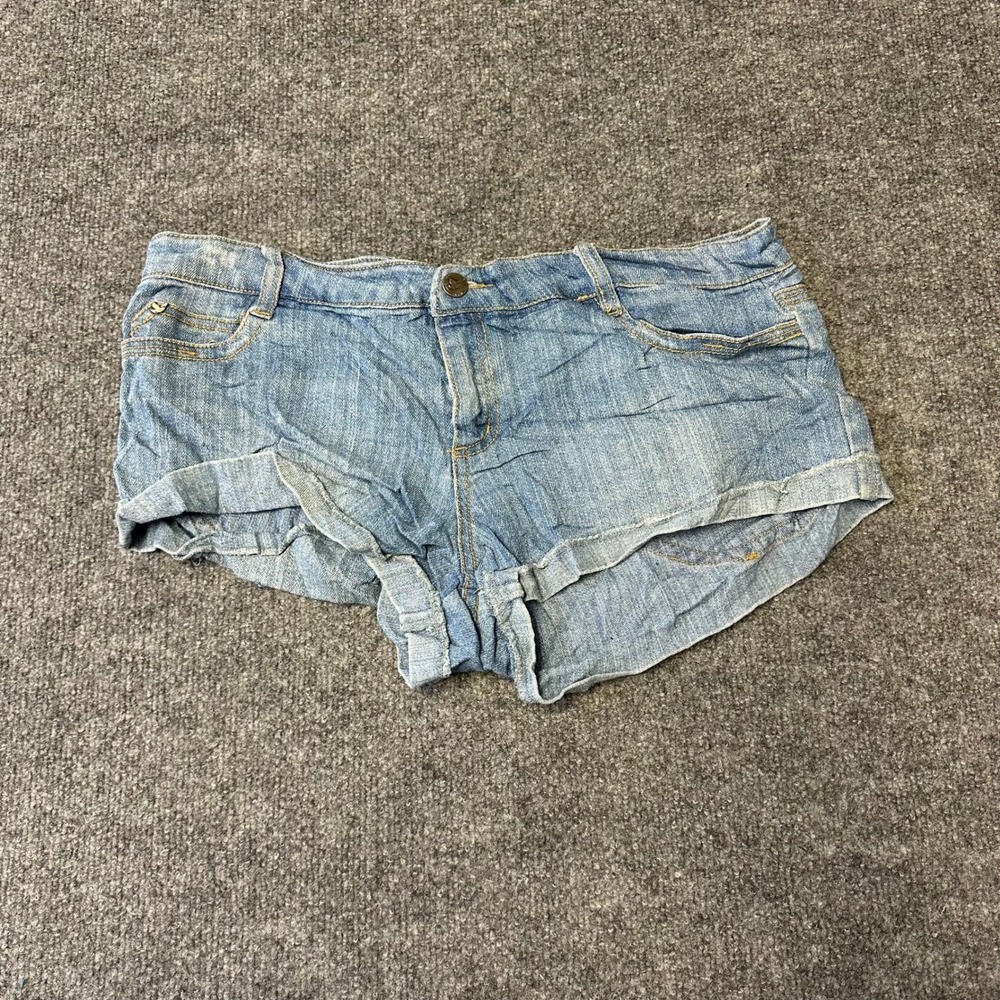 Dream Out Loud Shorts Womens Size 11 Blue Denim Cuffed Mini Casual Light Wash